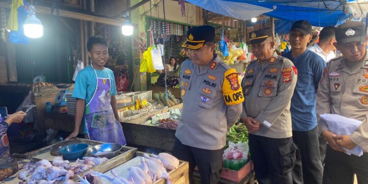 Kapolres Mesuji Tinjau Harga Bahan Pokok Pasar Simpang Pematang