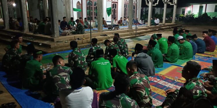 Safari Ramadhan Satgas TMMD ke 119 Kodim 0411/KM di Masjid Baiturrahman Kampung Gunung Haji