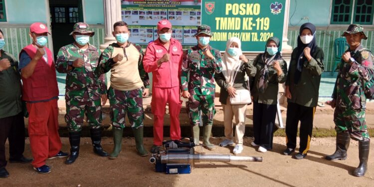 Satgas TMMD dan Puskesmas Pubian Kolaborasi Basmi Nyamuk Aides Aegepty