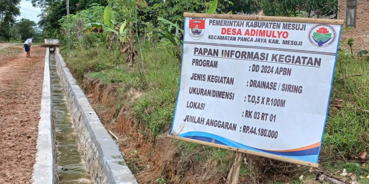 Berkat Dana Desa, Genangan Air di Bahu Jalan Raib