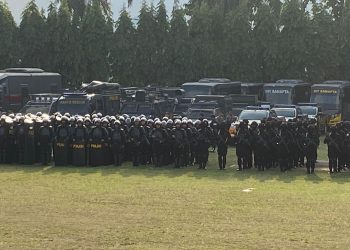 Polda Lampung Gelar Pasukan dan Cek Perlengkapan Pengamanan Pilkada 2024
