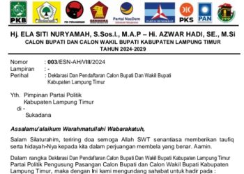 Beredar Undangan Deklarasi Dukungan untuk Ela Siti Nuryamah dan Azwar Hadi di Lampung Timur 2024