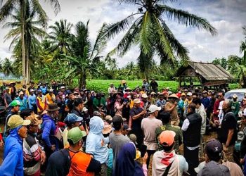 Peninjauan Lahan Sengketa Lampung Timur Oleh Polda dan BPN Lampung Timur (Foto : Dokumentasi LBH Bandar Lampung)