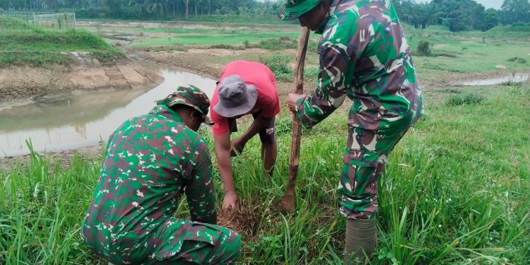 Satgas TMMD Sulap Waduk Jadi Kebun Pinang & Durian
